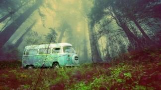 Vintage VW Camper Van Road Trip 03 - Colorful Royalty-Free Stock Images and Animations at Budget Price