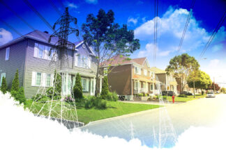 Residential Street Electrification on White - Colorful Royalty-Free Stock Images and Animations at Budget Price