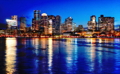 Boston Cityscape at Night 03 - Colorful Royalty-Free Stock Images and Animations at Budget Price