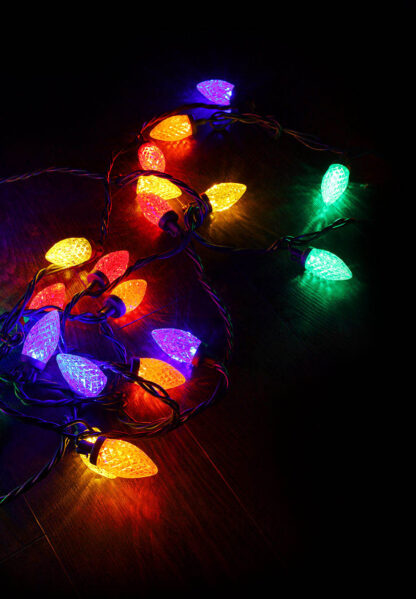 Christmas Lights on Black Background - Colorful Royalty-Free Stock Images and Animations at Budget Price