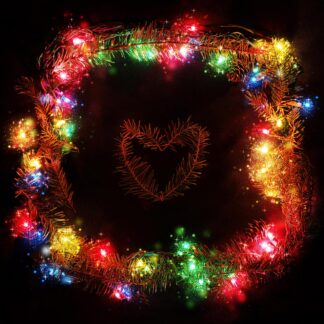Square Christmas Lights with Heart Inside - Colorful Royalty-Free Stock Images and Animations at Budget Price