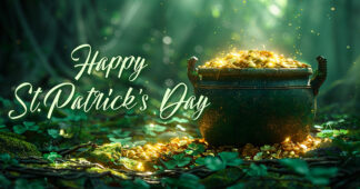 Happy St. Patrick's Day - Sparkling Gold Pot Image