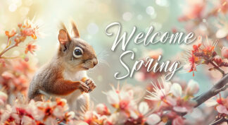 Welcome Spring - Cute Squirrel in Wilderness